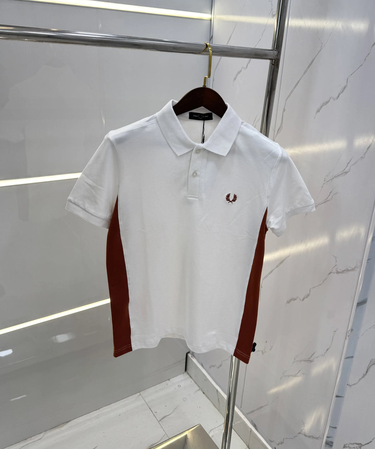 Fredperr y White Logo Work Premium Polo T-shirt