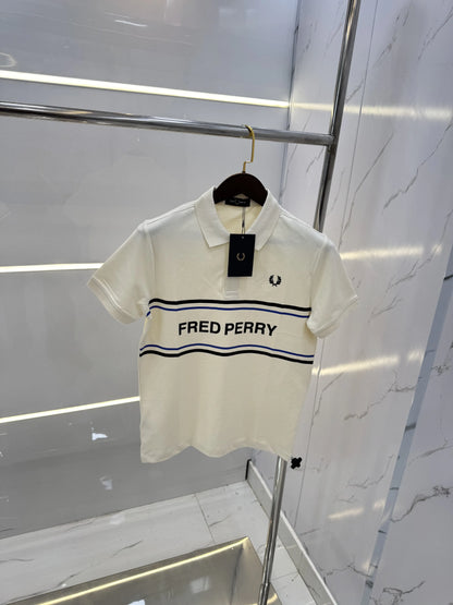 Fredperr y Cream Logo Work Premium Polo T-shirt