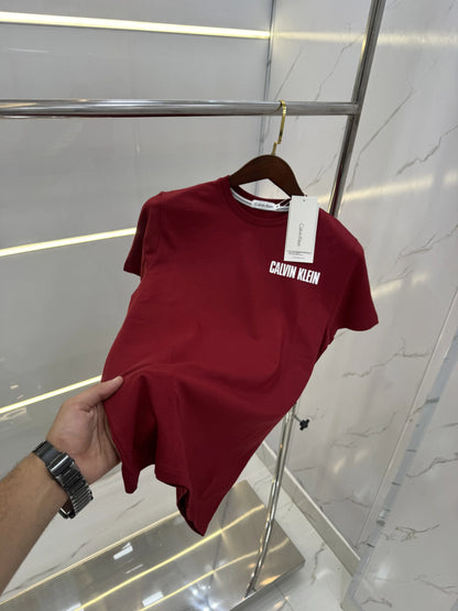 Calvin Klein Maroon Logo Print Premium T-Shirt
