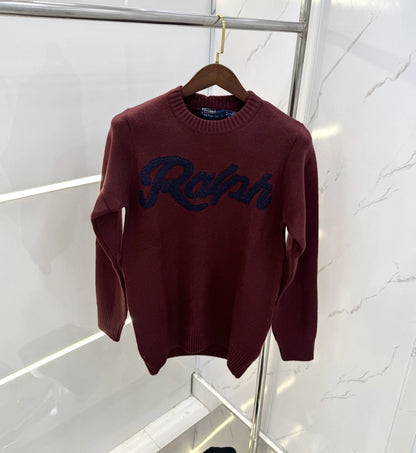 Ralp h Lauren Wine Knitted Imported Pull Over