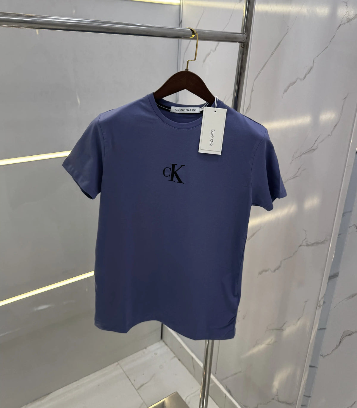 Calvin Klein Blue Logo Print Premium T-Shirt