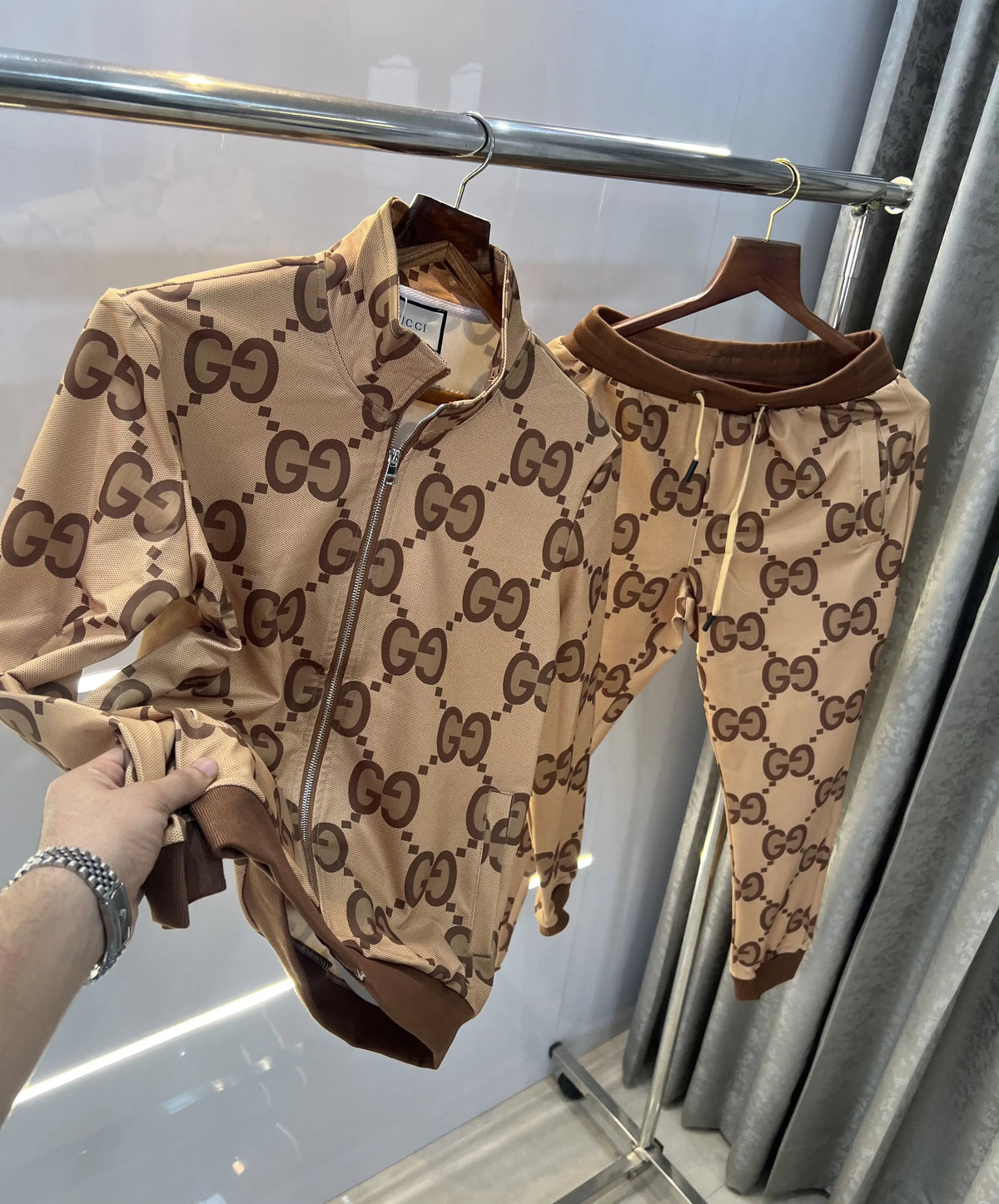 Gucc i Brown Monogram Premium Imported Tracksuit