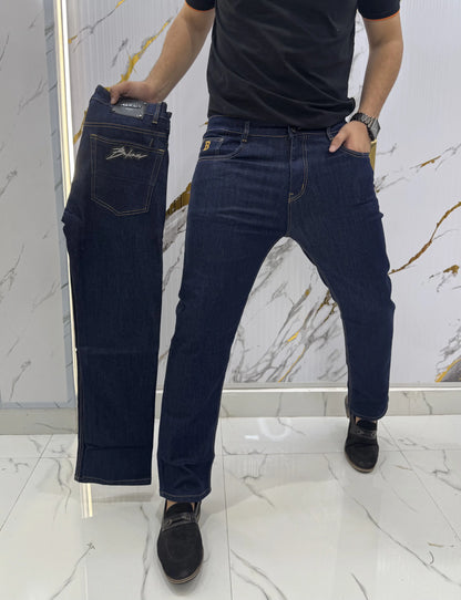 Balmai n Paris Dark Blue Imported Hyperflex Denim