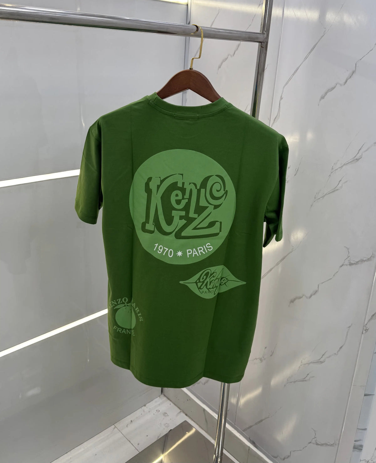 Kenzo Olive Printed Imported Oversized T-Shirt