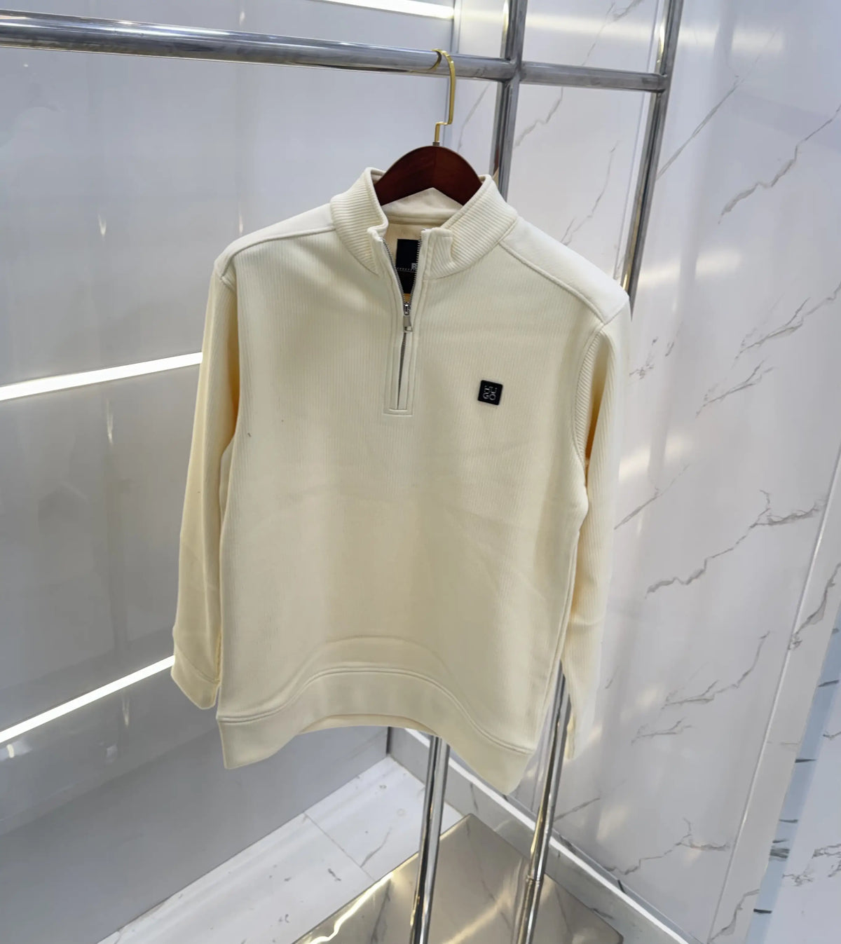 Hugo  Boss Cream Imported Cord Pull Over