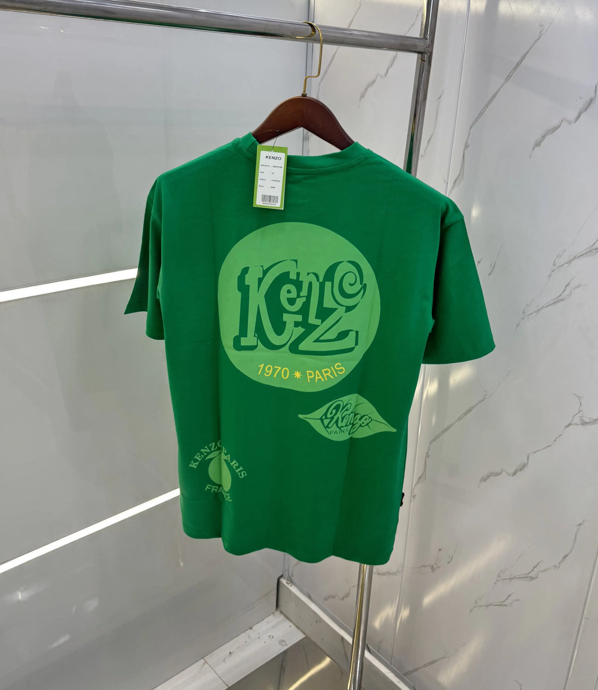Kenzo Green Printed Imported Oversized T-Shirt