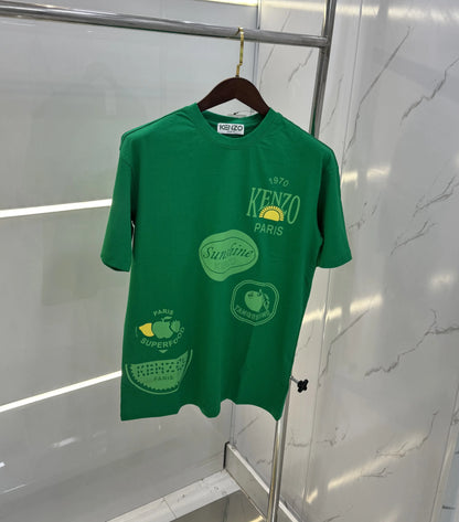 Kenzo Green Printed Imported Oversized T-Shirt
