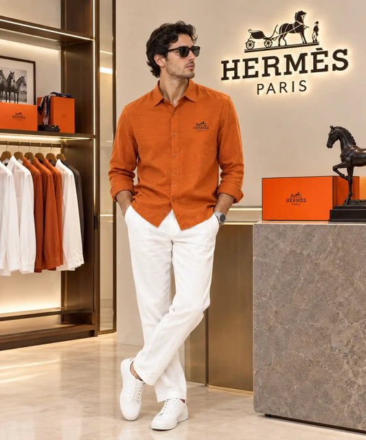 Hermes Orange White Italian Imported Combo