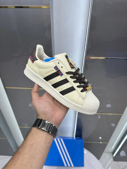 Adidas_Superstar Cream White Brown Sneakers
