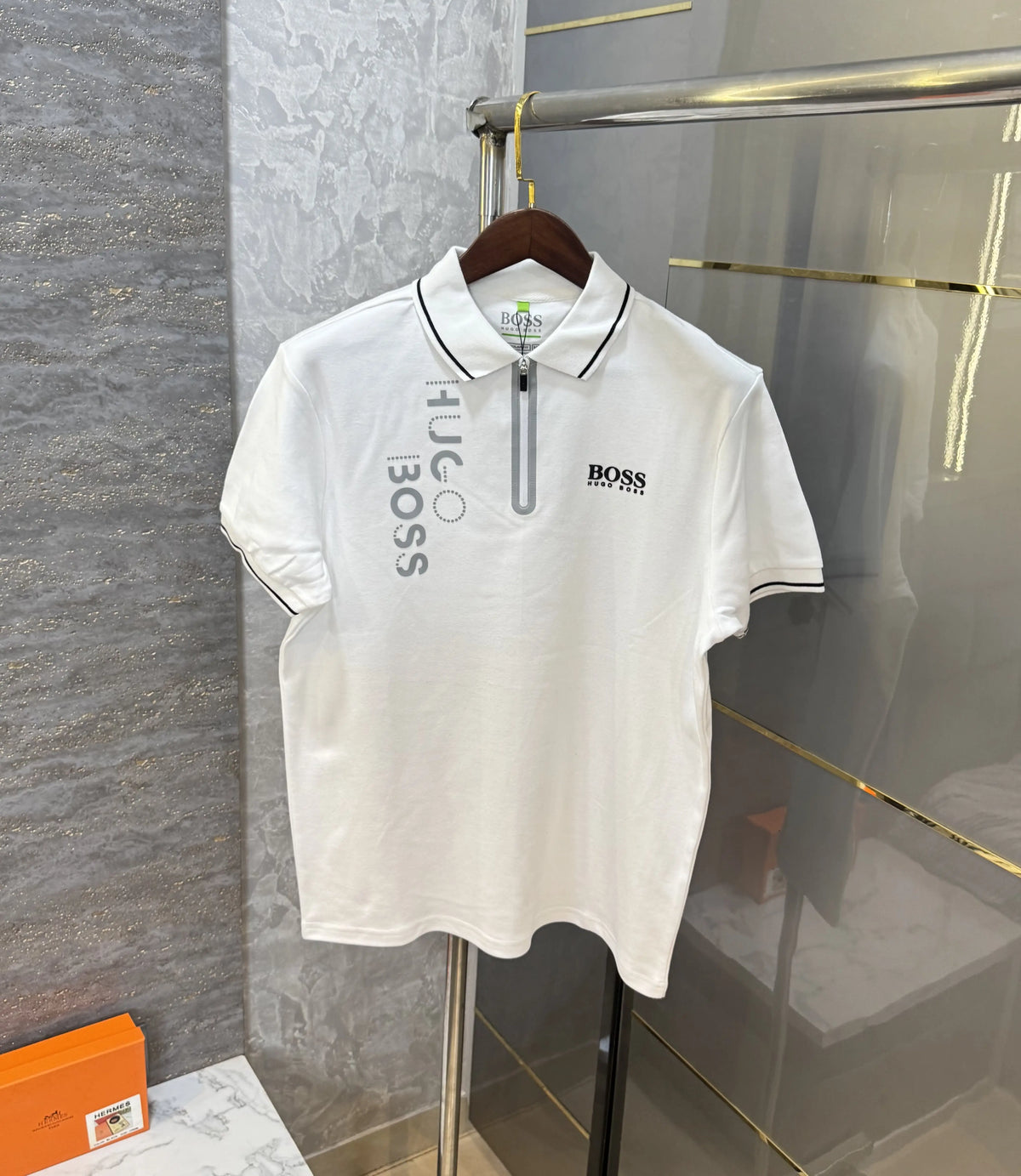Hugo Bos s White Logo Work Premium Polo T-shirt