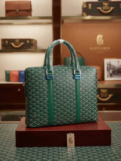 Goyar d Luxury Premium Imported Laptop Bag Green g112