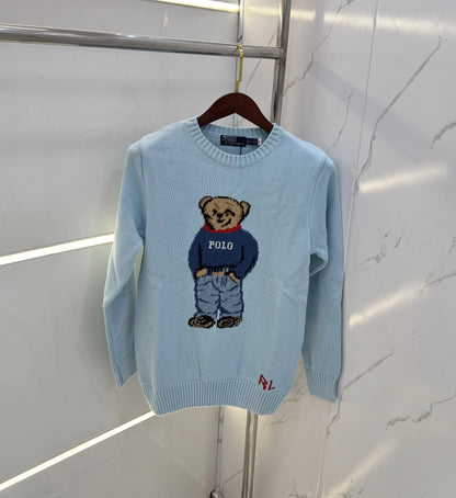 Ralph Lauren Sky Blue Teddy Knitted Imported Pull Over