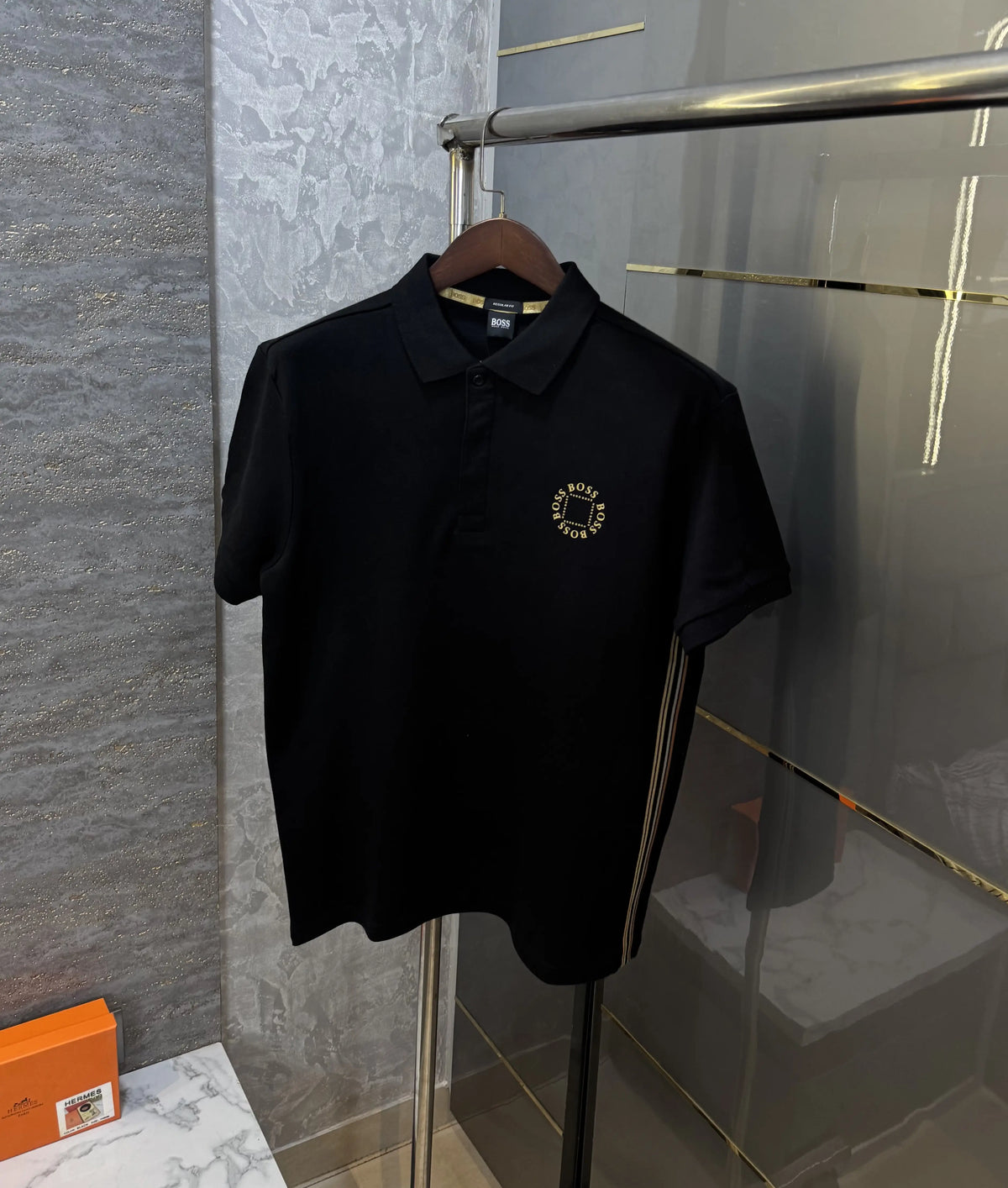 Hugo Bos s Black Logo Work Premium Polo T-shirt