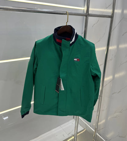 Tomm y Hilfige r Green & Blue Reversible Imported WindBreaker Jacket
