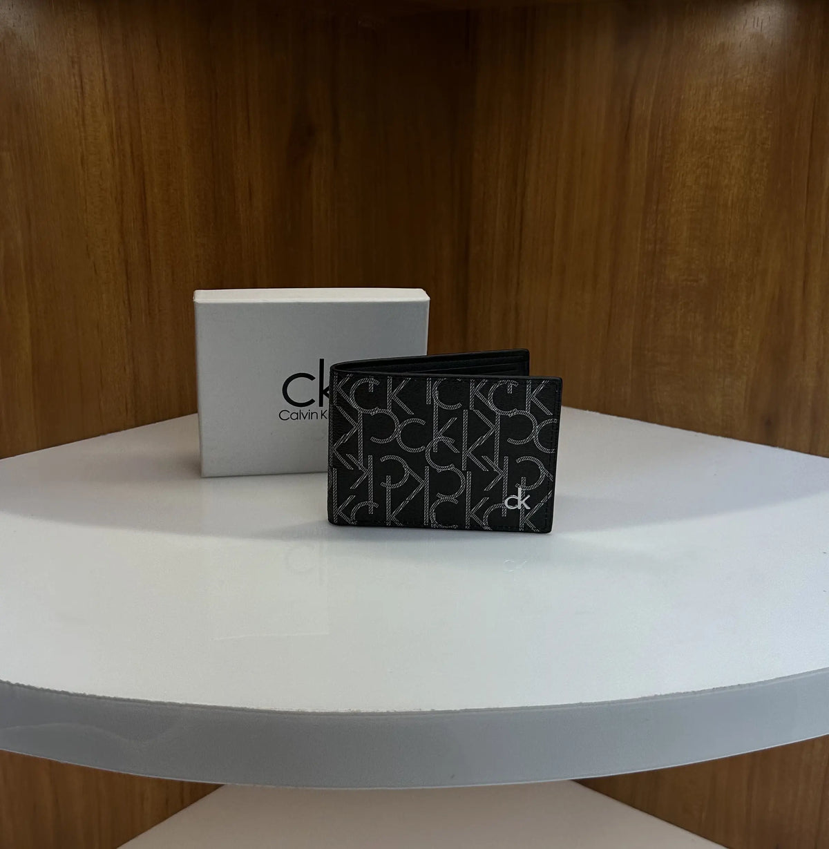 Calvin Klei n Premium Mongram Wallet Black Ck34