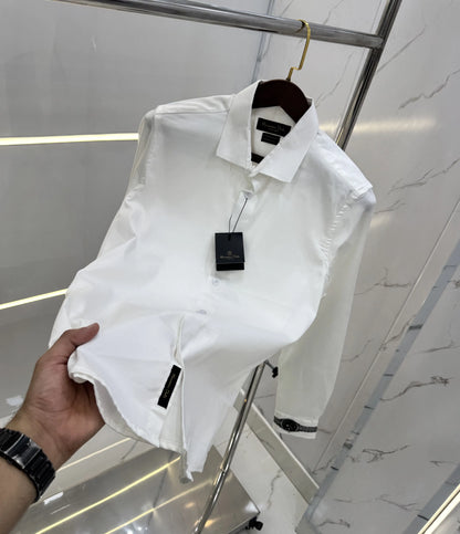Massimo Dutti White Watch Logo Imported Shirt