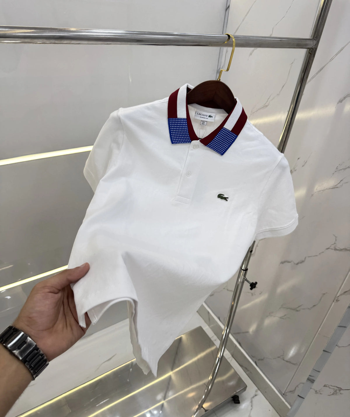 Lacost e White Logo Work Premium Polo T-Shirt