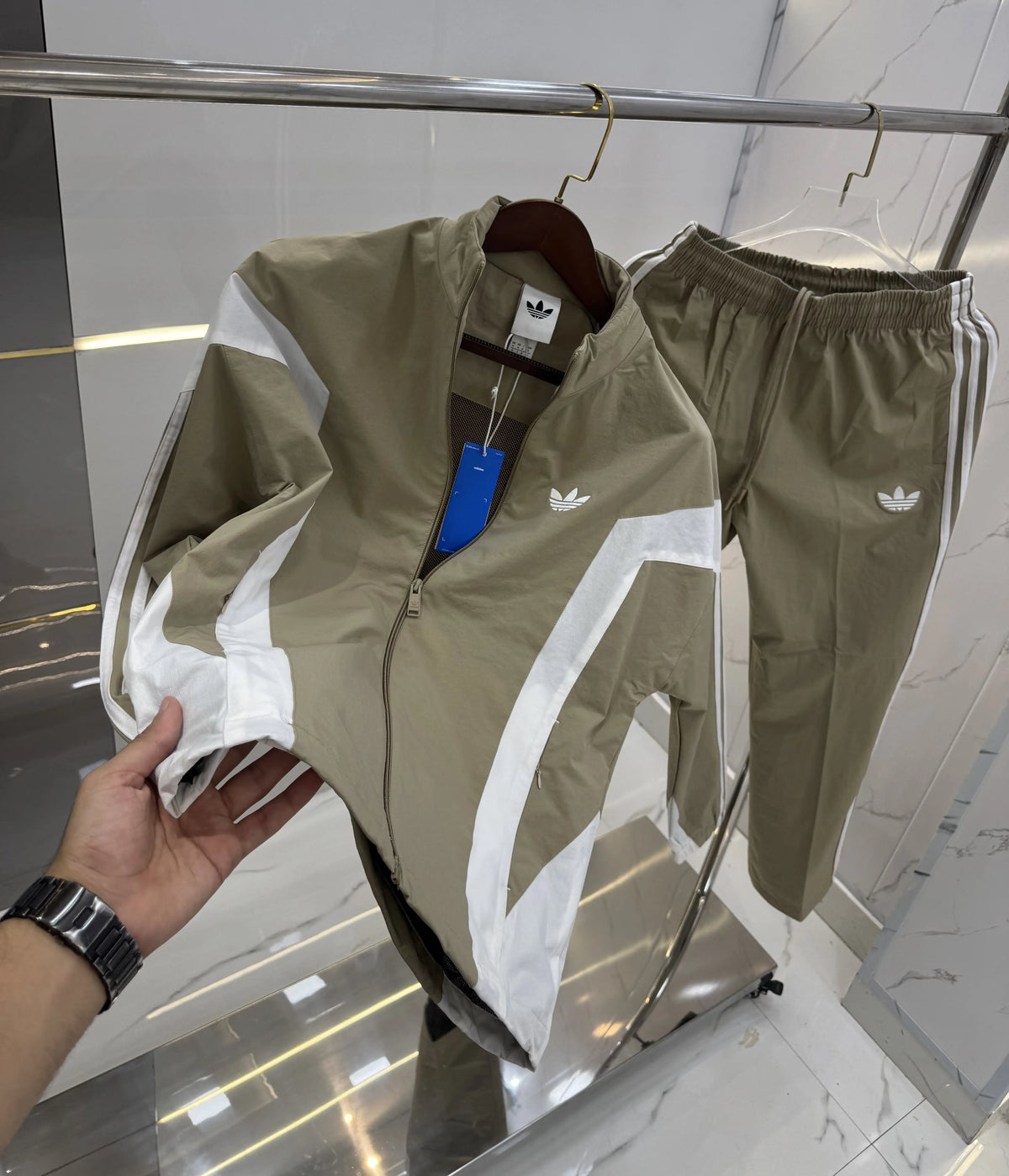 Adida s Beige Logo Work Premium Tracksuit