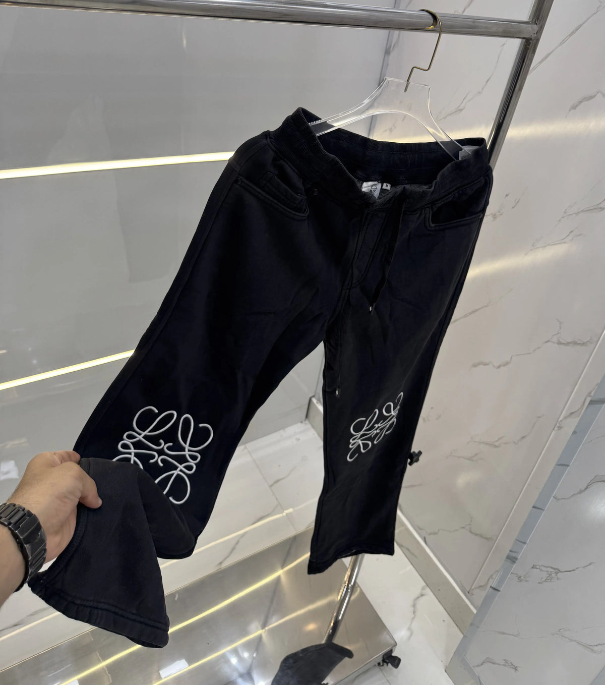 Loewe Black Embroidery Work Premium Trackpant