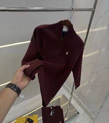 Ralph  Lauren Wine Imported Knitted Pull Over