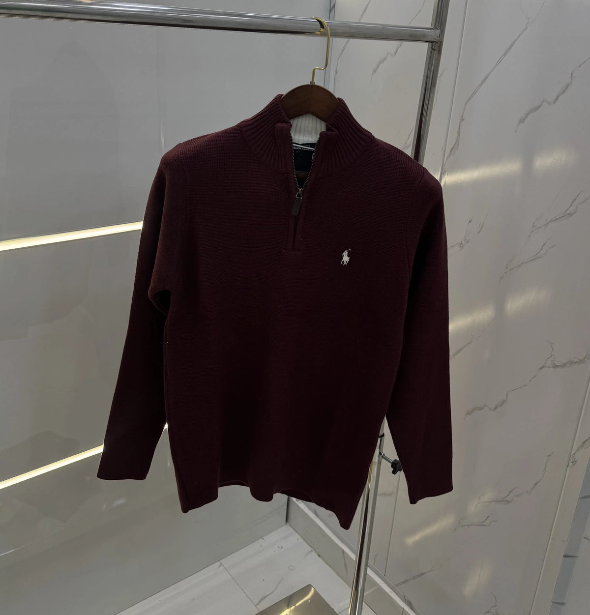 Ralph  Lauren Wine Imported Knitted Pull Over