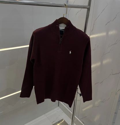Ralph  Lauren Wine Imported Knitted Pull Over