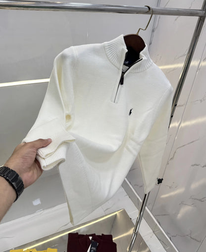 Ralph  Lauren White Imported Knitted Pull Over
