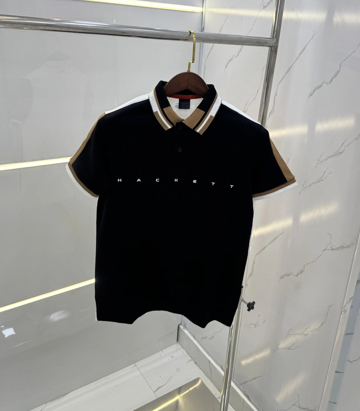 Hacket Black Logo Work Premium Polo T-Shirt