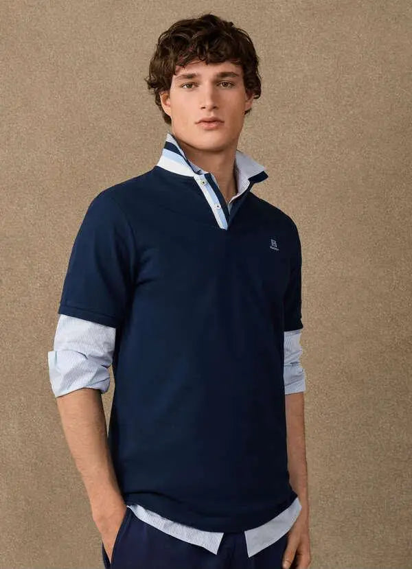 Hacket Navy Blue Logo Work Premium Polo T-Shirt