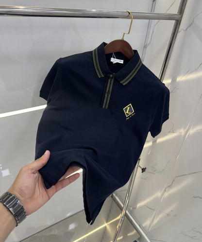 Lacost e Navy Blue Logo Work Premium Polo T-Shirt