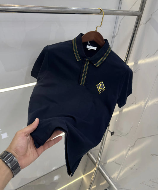 Lacost e Navy Blue Logo Work Premium Polo T-Shirt