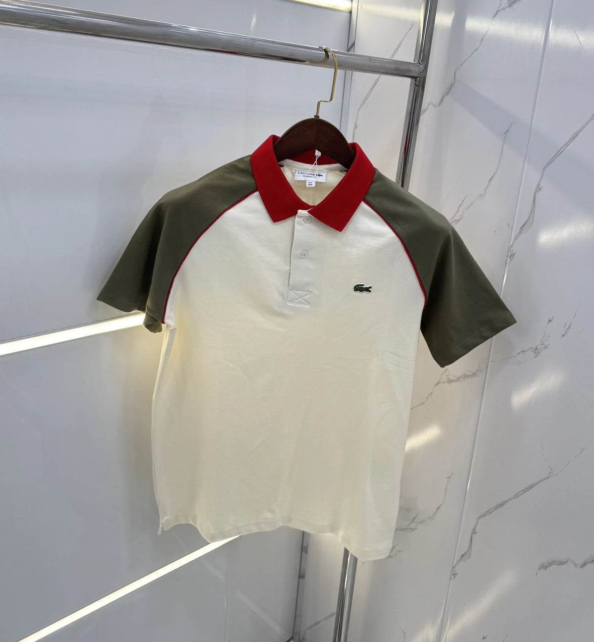 Lacost e Cream Logo Work Premium Polo T-Shirt