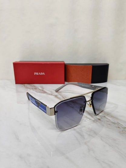 PRADA 24024 SILVER BLUE METAL