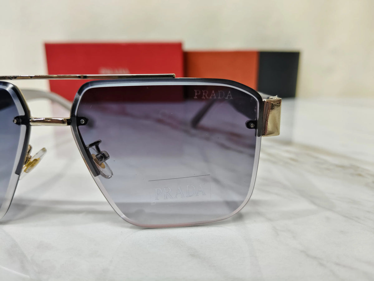 PRADA 24024 SILVER BLUE METAL
