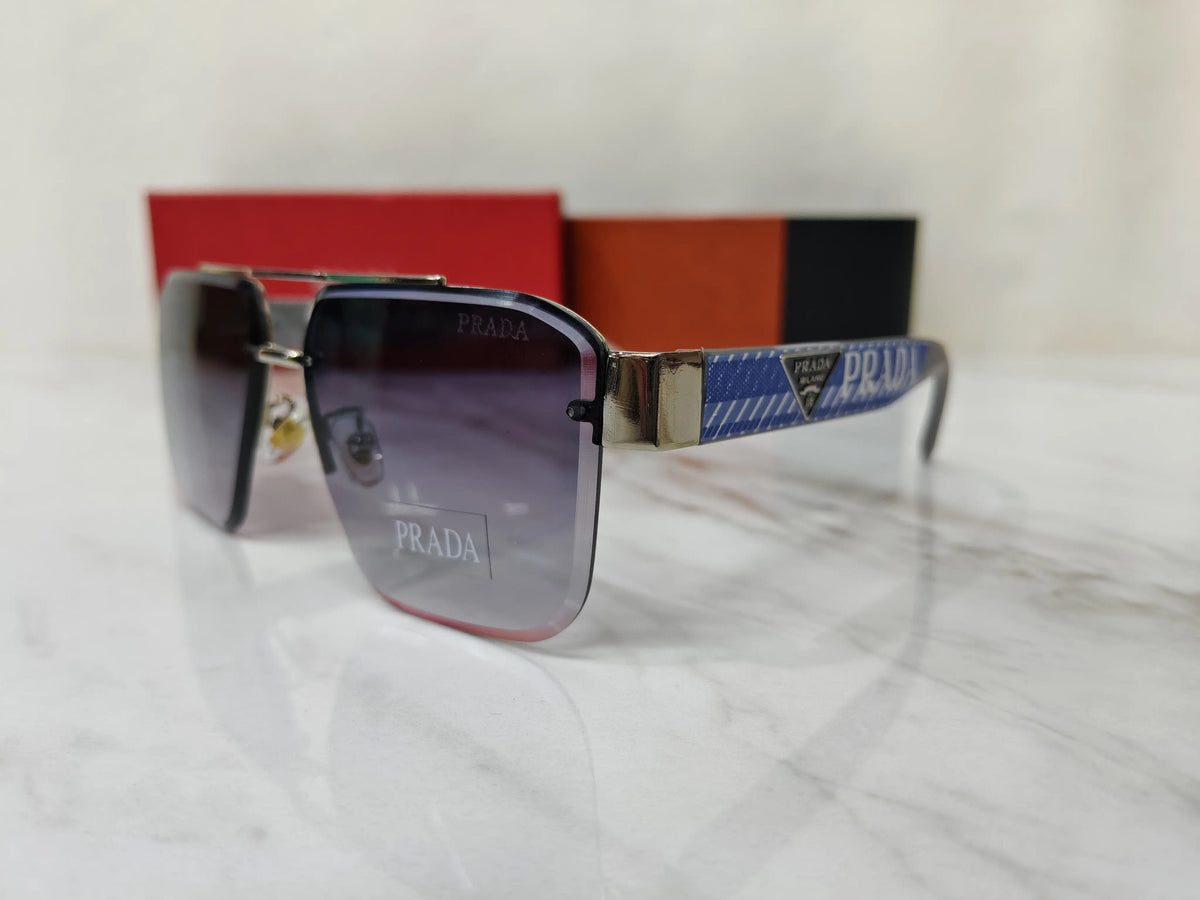 PRADA 24024 SILVER BLUE METAL