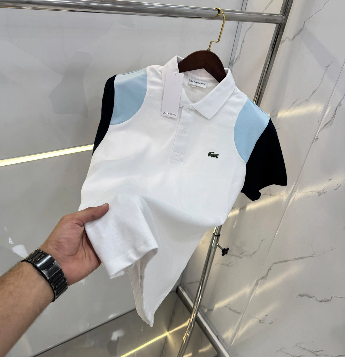 Lacost e White Logo Work Premium Polo T-Shirt