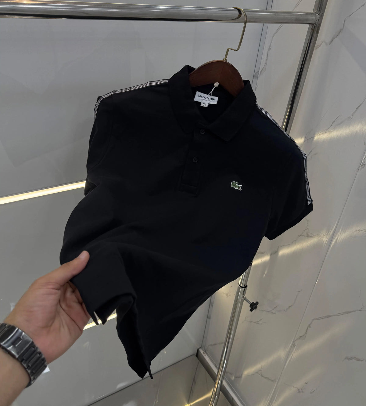 Lacost e Black Logo Work Premium Polo T-Shirt