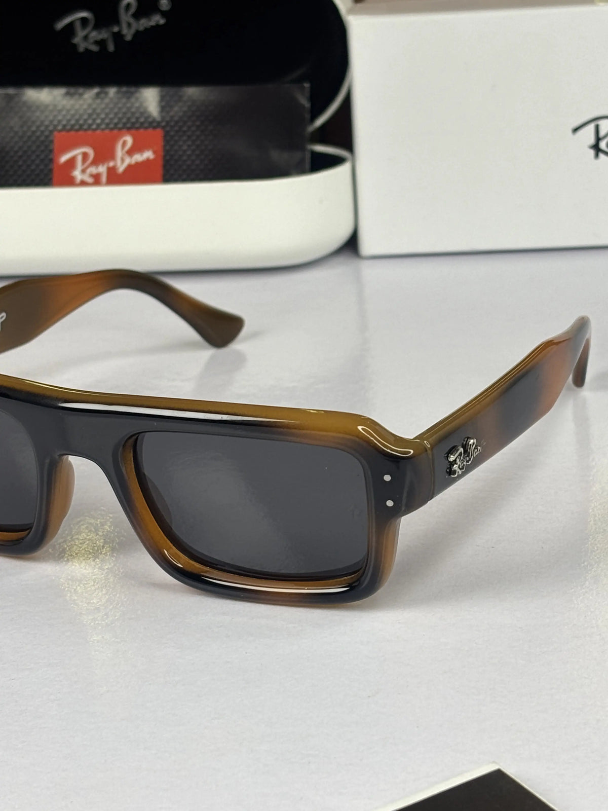 Rayban 4954 Puffer Square Tiger Brown