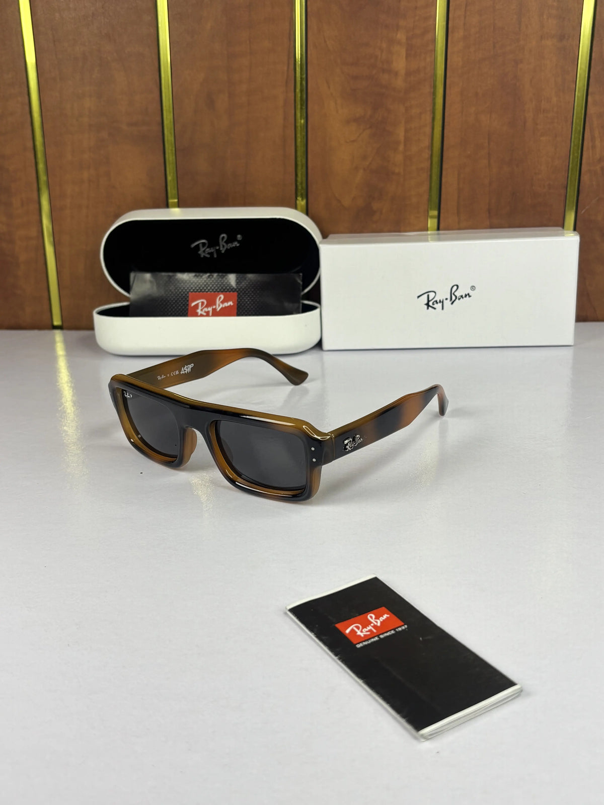 Rayban 4954 Puffer Square Tiger Brown