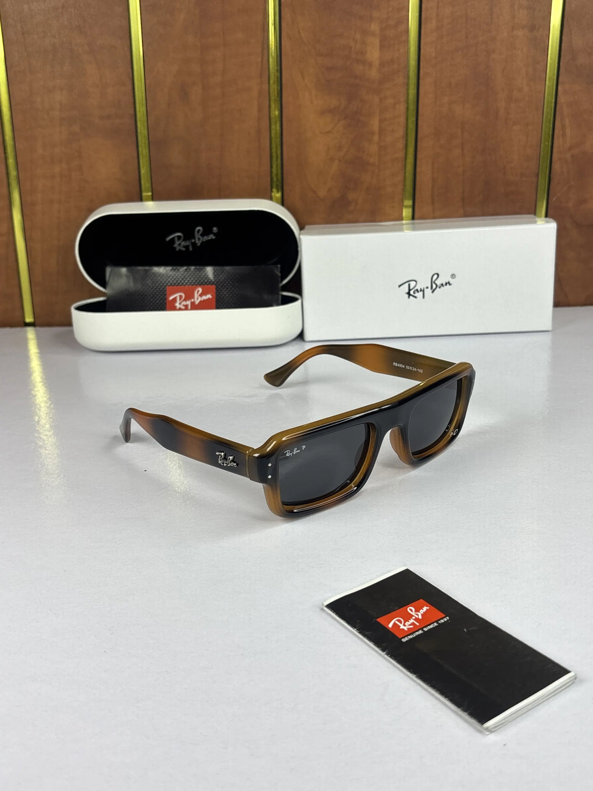 Rayban 4954 Puffer Square Tiger Brown
