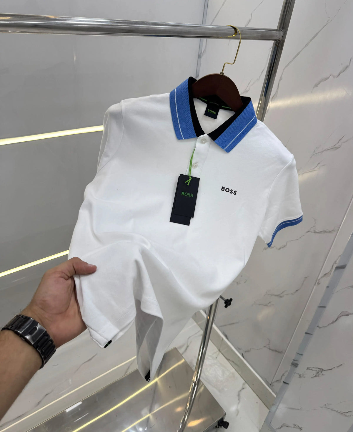 Hugo Bos s White Logo Work Premium Polo T-shirt