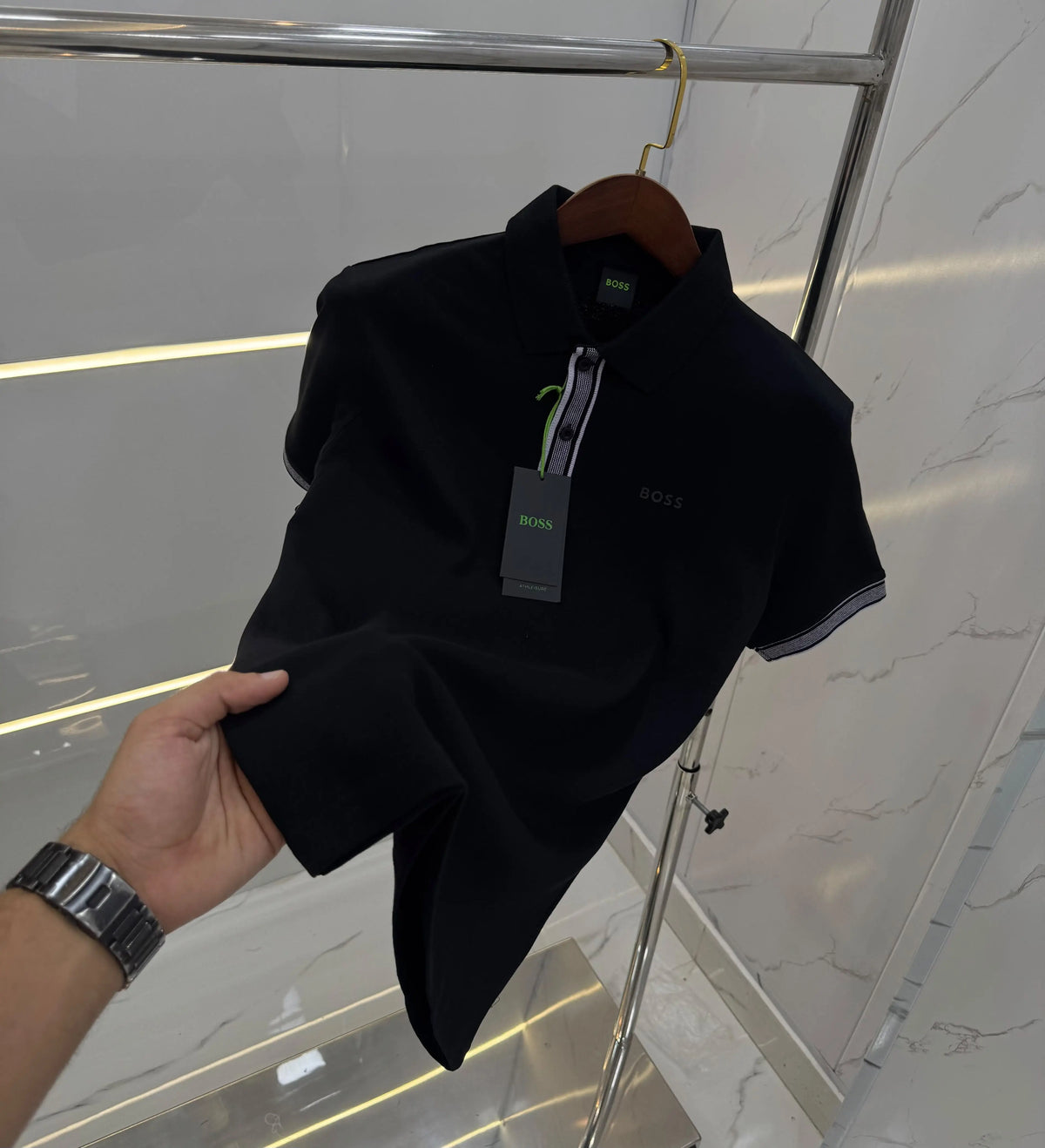 Hugo Bos s Black Logo Work Premium Polo T-shirt