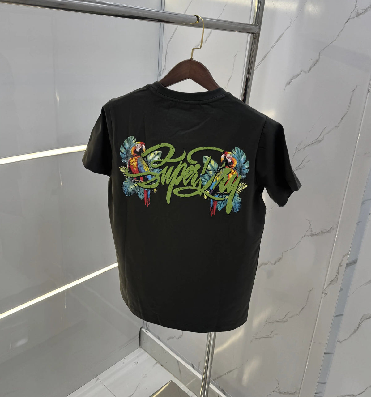 Superdr y Bottle Green Logo Work Premium T-Shirt