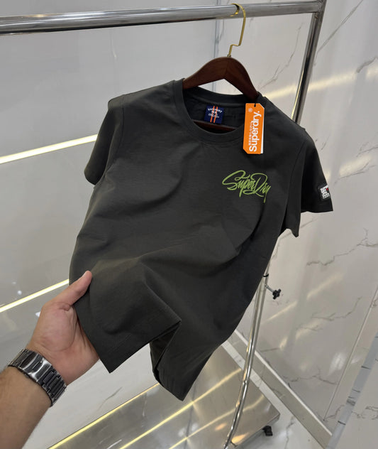 Superdr y Bottle Green Logo Work Premium T-Shirt