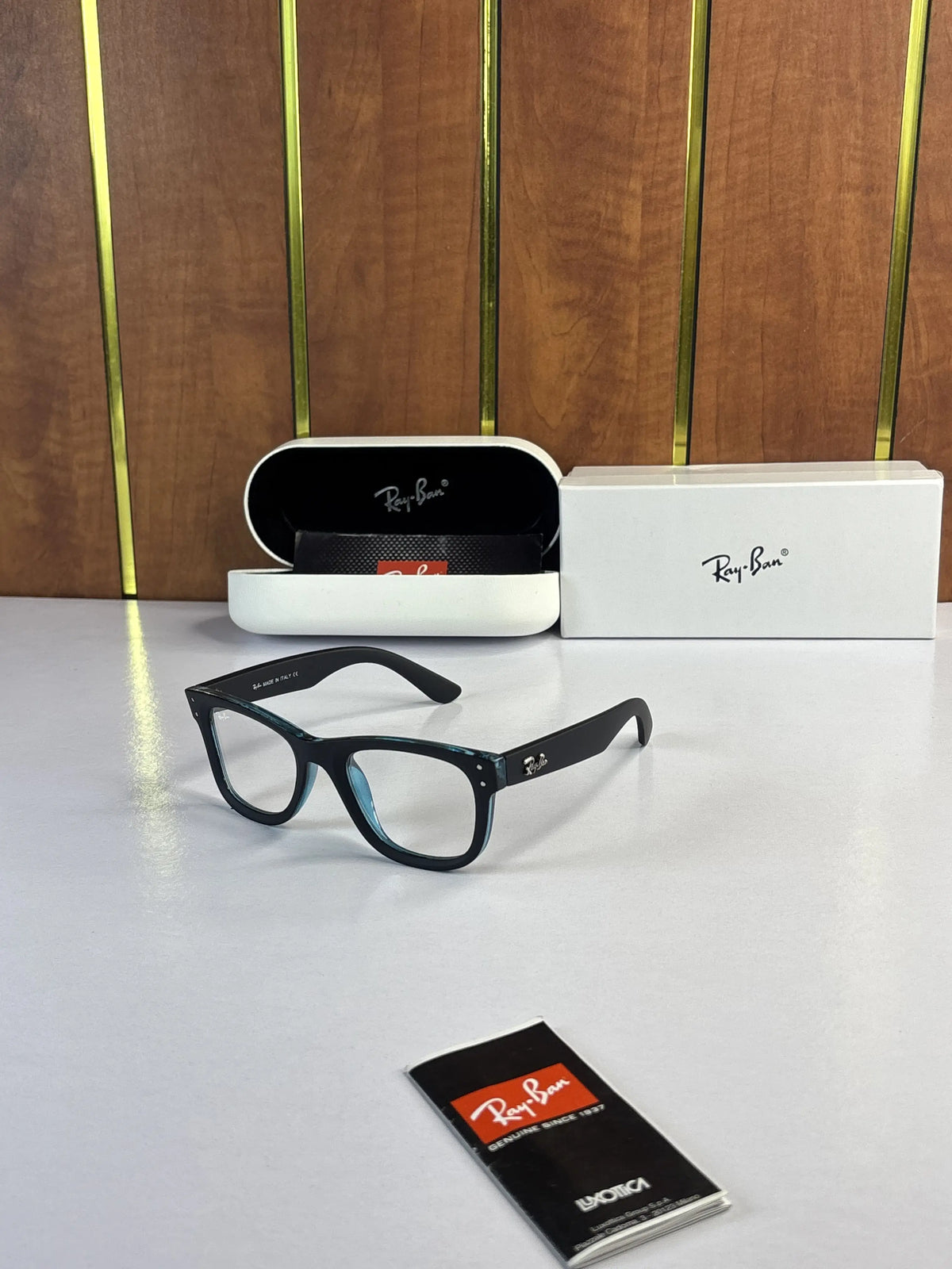 Rayban 0502 Matt Black Blue frame 
