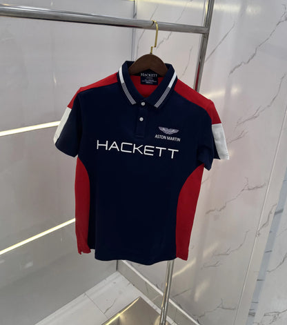 Hacket Navy Blue Logo Work Premium Polo T-Shirt