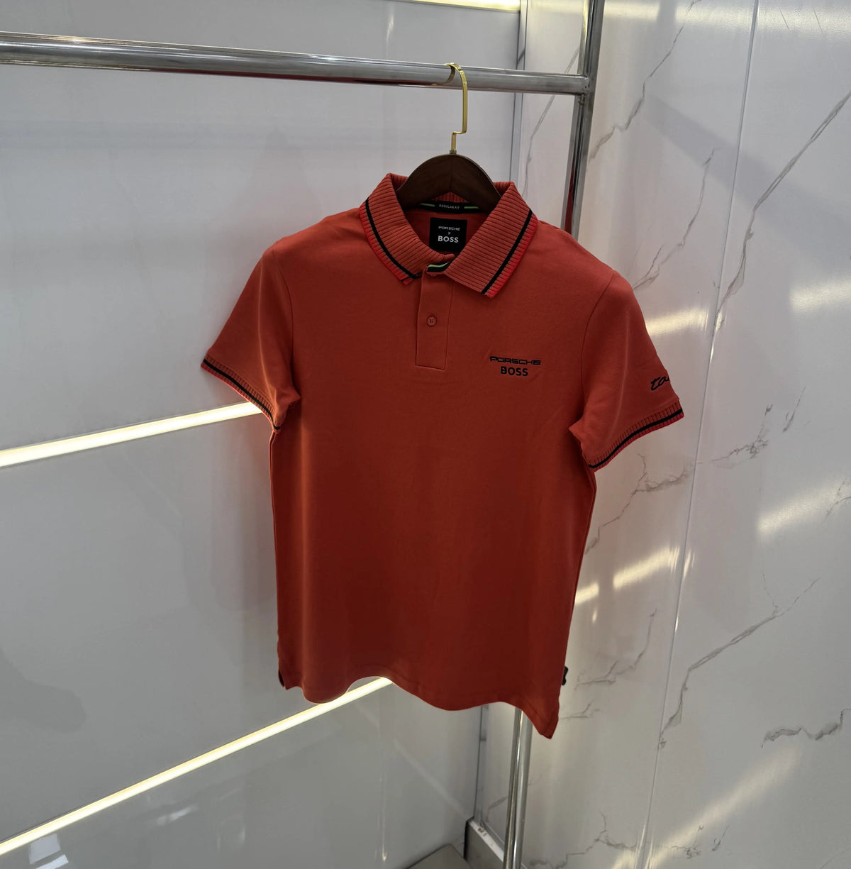 Hugo Bos s Rust Logo Work Premium Polo T-shirt