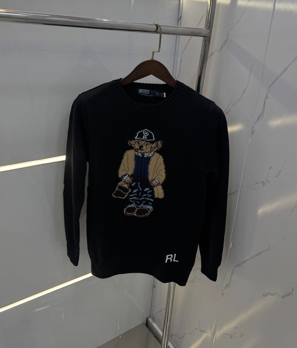 Ralph Laure.n Black Teddy Edition Knitted Imported Pull Over