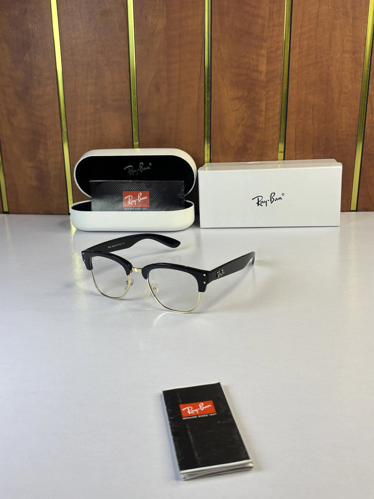 Rayban Clubmaster 0504 Gold Black Frame  