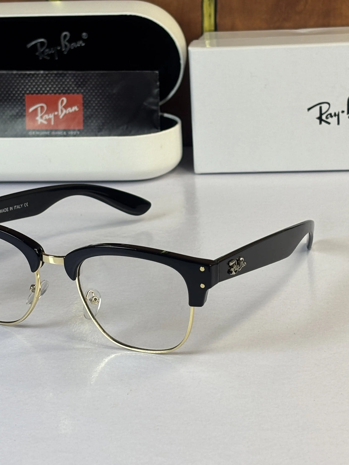 Rayban Clubmaster 0504 Gold Black Frame
